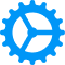 spinning gears management icon