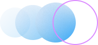 light blue circles merging and growing into larger circle
